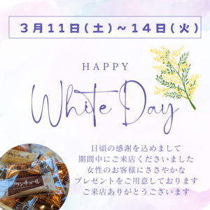 【3/11(土)~４日間】Happyホワイトデー